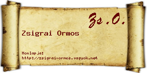 Zsigrai Ormos névjegykártya