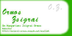 ormos zsigrai business card